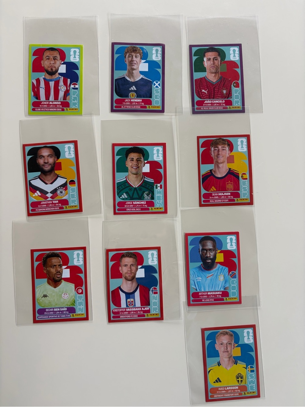 Panini World Cup Unique Parallels - Green, Purple, Red